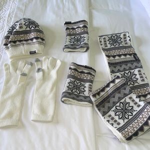 Muk Luks Winter Set - Gloves, Arm Wamers, Hat, and Infinity Scarf ~ Brand new